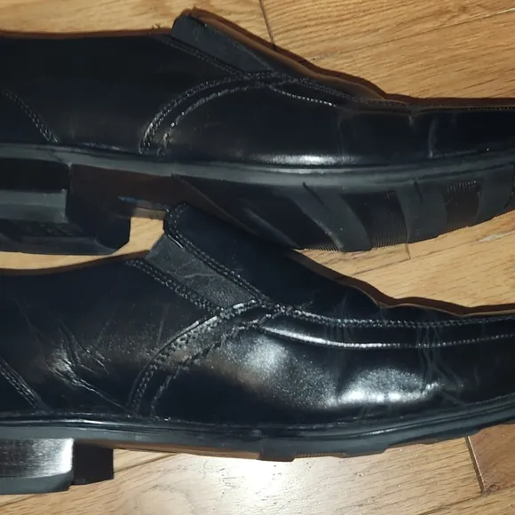 Nunn Bush Comfort Gel Mens 9.5 WIDE Black Leather Loafer Dress Shoes