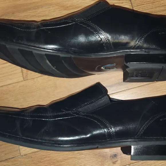 Nunn Bush Comfort Gel Mens 9.5 WIDE Black Leather Loafer Dress Shoes