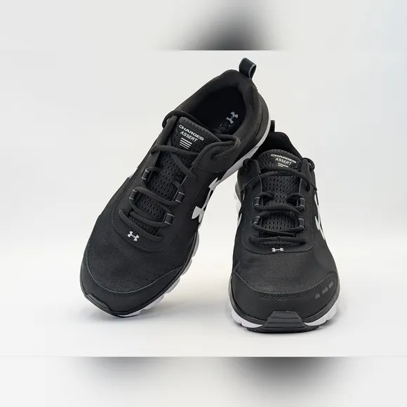 NWOB Under Armour Mens's Charged Assert 8 4E Black Running Shoe Size 13