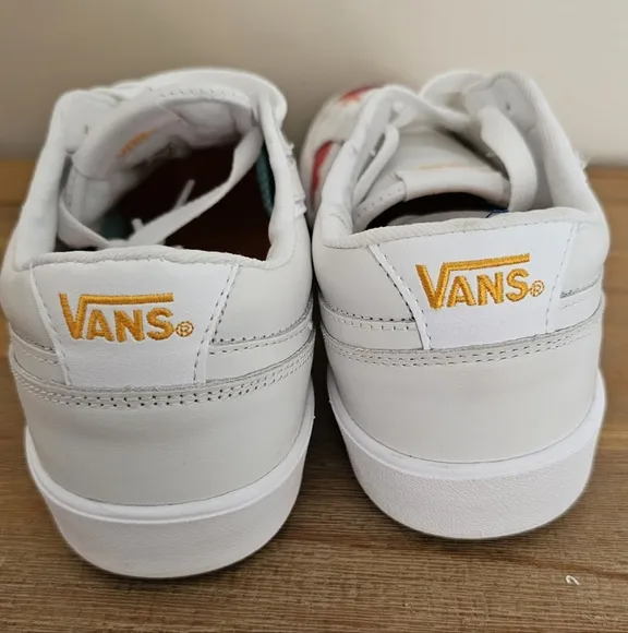 NWOB Vans Lowland CC Lenticular Unisex True White &amp; Flame Sneakers, Shoes