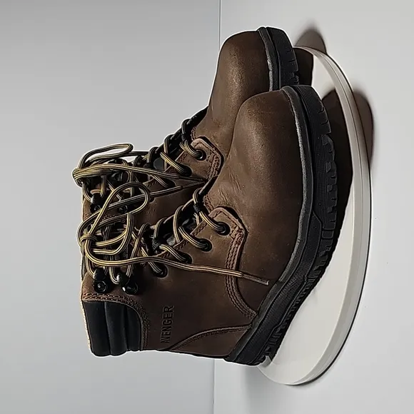 NWOT Avenger Work Boot Ankle Lace-up Comp Waterproof Flex Welt Leather Brown 7