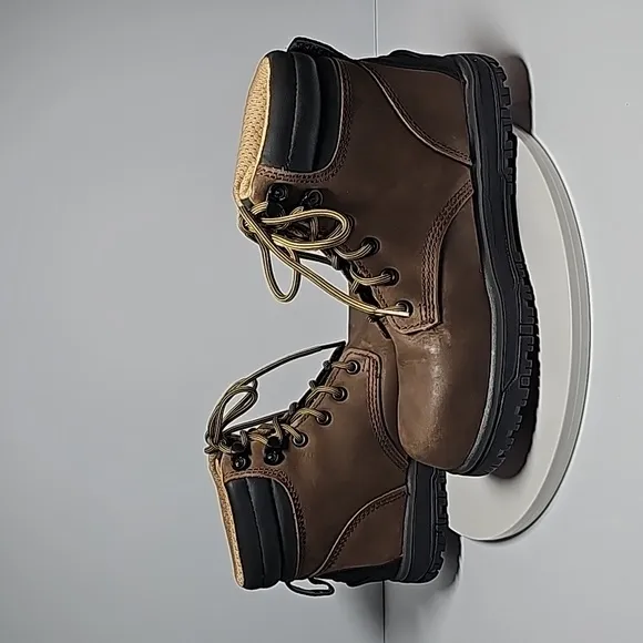 NWOT Avenger Work Boot Ankle Lace-up Comp Waterproof Flex Welt Leather Brown 7