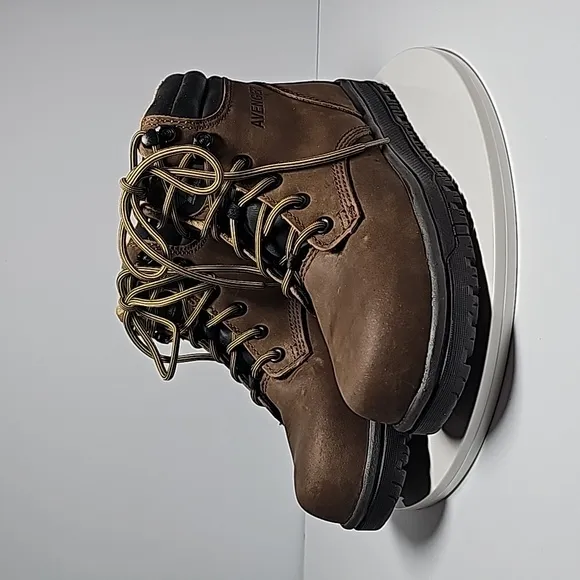 NWOT Avenger Work Boot Ankle Lace-up Comp Waterproof Flex Welt Leather Brown 7