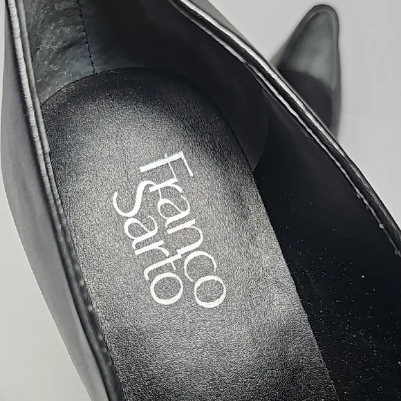 NWOT Franco Sarto Nolan Pump Loafer Shoes Block Heel Round Toe Slip-On Black 9.5