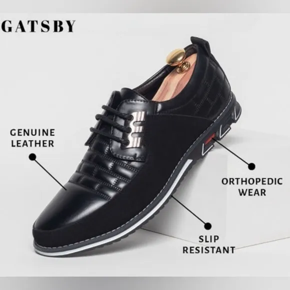 NWOT Gatsby Men's Oxford Derby Orthopedic Leather Dress Shoes, Sz 13