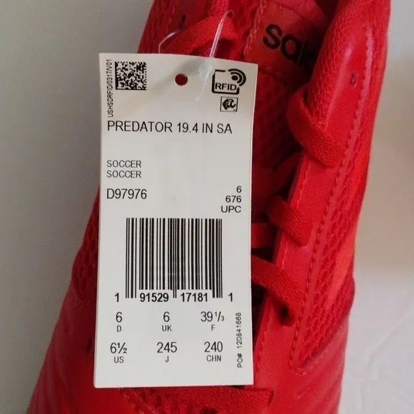 NWT Adidas X Predator Rare 19.4 IN Soccer Red Men's Sneakers US 6.5