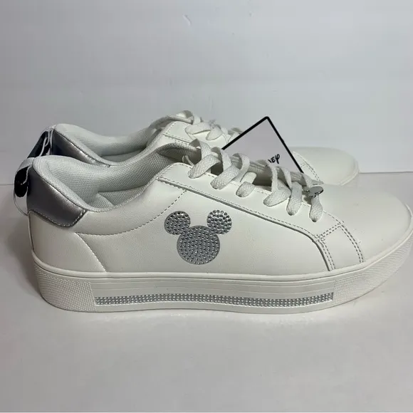 NWT. Disney Primark sneakers size 10. White shoes with sparkly Mickey design