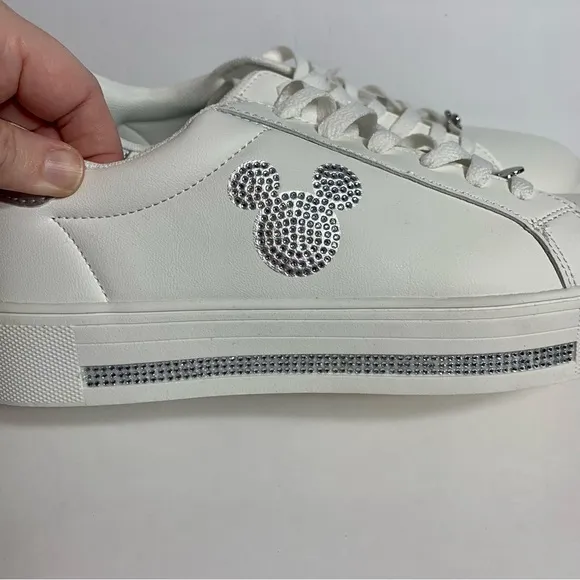 NWT. Disney Primark sneakers size 10. White shoes with sparkly Mickey design