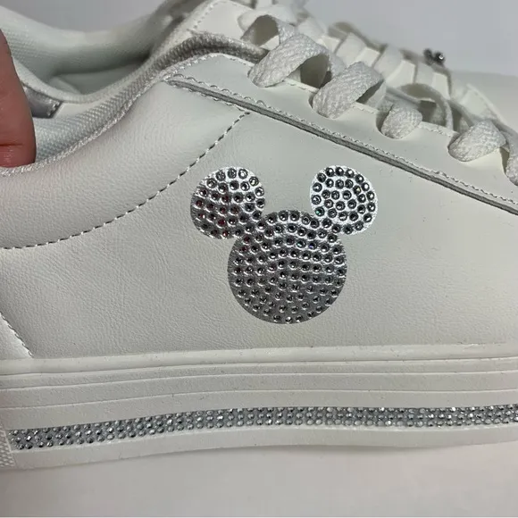 NWT. Disney Primark sneakers size 10. White shoes with sparkly Mickey design