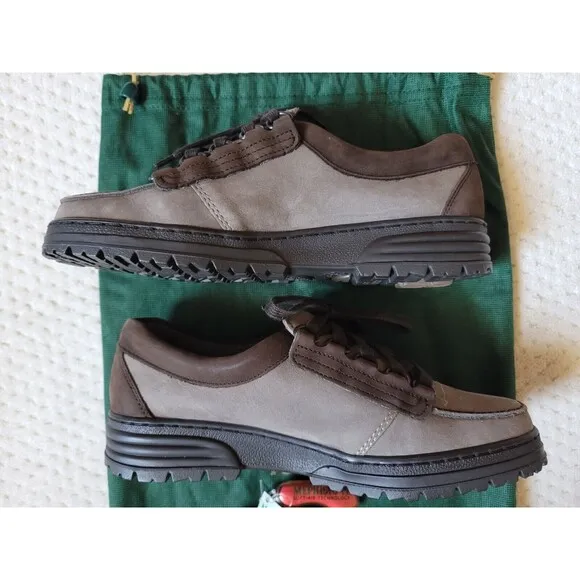 NWT Mephisto Womens Trampolins Leather Lace Up Walking Shoes Brown Gray, 7