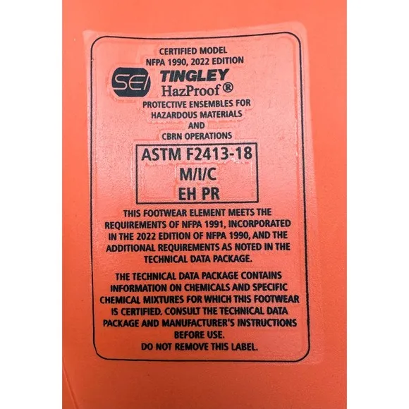 NWT: Tingley Hazproof Hazmat Boots-Chemical, Snow, Rain Emergency, Size 7