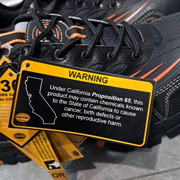 Oliver by Honeywell Steel Toe Black Work Safety Sneakers Shoes - Mens Size US 11