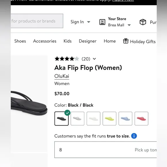 OluKai Black  aka flip flop Sandal