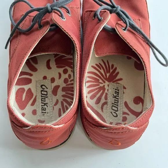 OluKai‎ Honolulu Mesh Sneakers size US Men's 11 Lace up Red Casual walking shoes