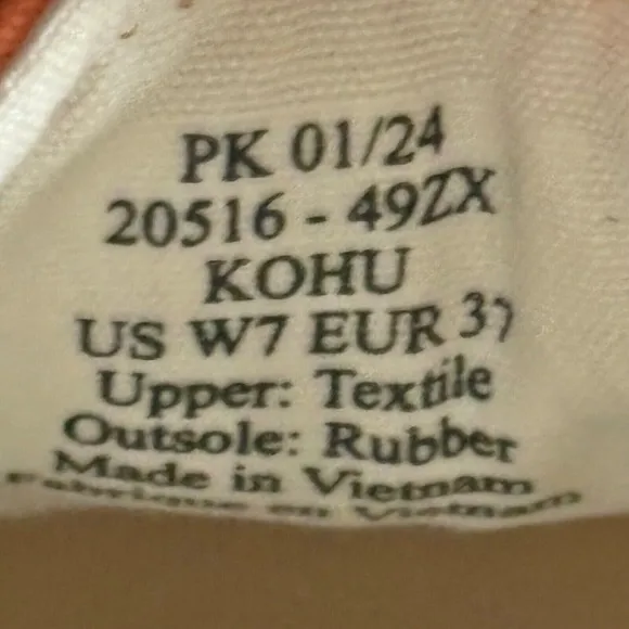 OLUKAI Kohu Coral Lei Hawaiian Floral Print Sneakers Drop-In Heel Shoes SZ 7 EUC
