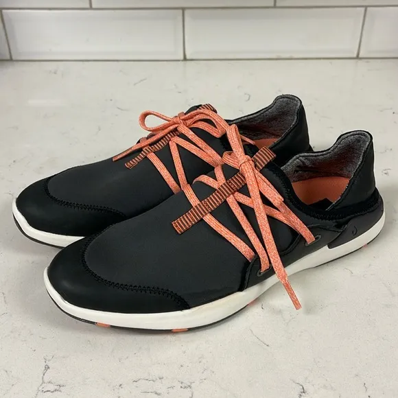 OLUKAI MIKI LI SHOES - WOMEN'S PAVEMENT/BLACK 8