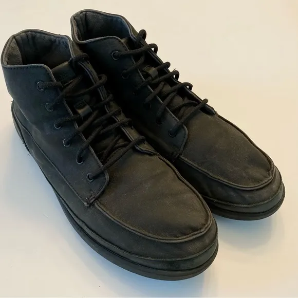 OluKai Nalukai Kapa Boot Black Waxed Canvas High Top Shoe Water Resistant 10.5