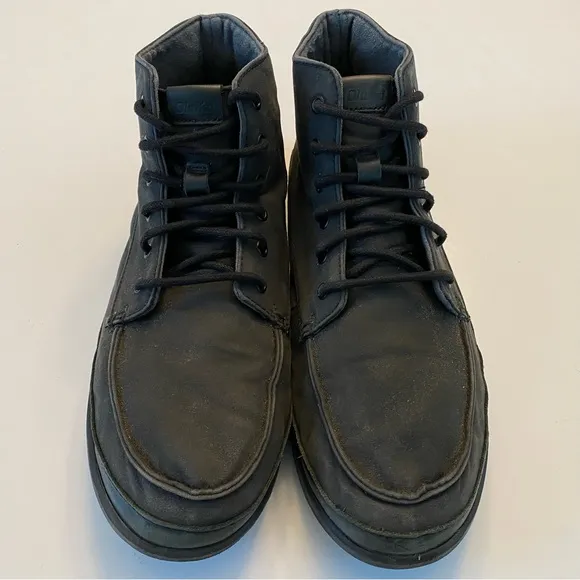 OluKai Nalukai Kapa Boot Black Waxed Canvas High Top Shoe Water Resistant 10.5