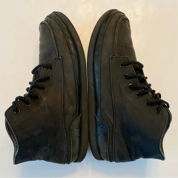 OluKai Nalukai Kapa Boot Black Waxed Canvas High Top Shoe Water Resistant 10.5