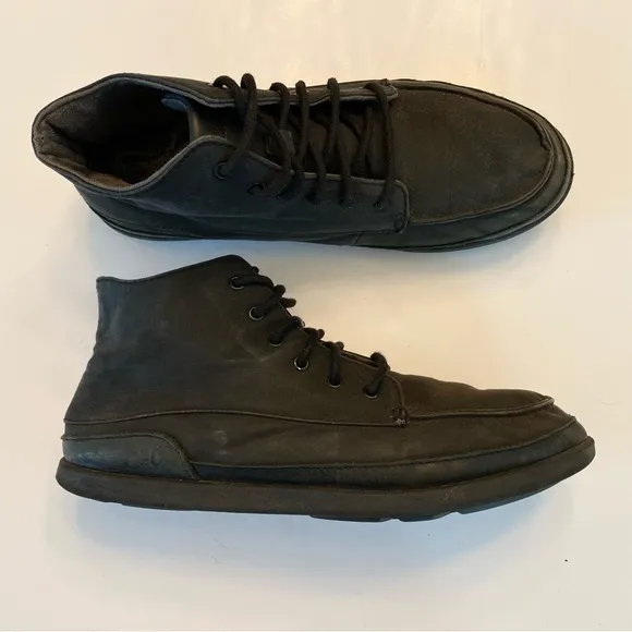 OluKai Nalukai Kapa Boot Black Waxed Canvas High Top Shoe Water Resistant 10.5