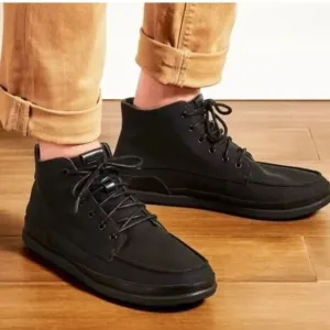 OluKai Nalukai Kapa Boot Black Canvas NEW