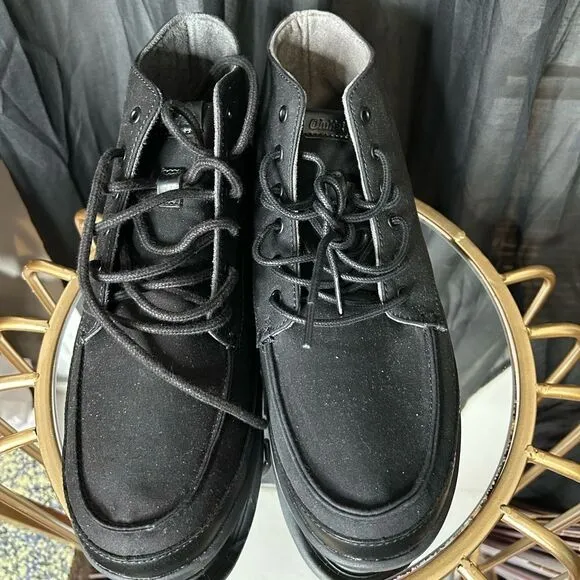 OluKai Nalukai Kapa Boot Black Canvas NEW