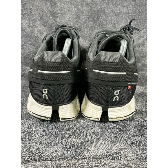 On Men’s Cloud, Black/White Running Shoe, Size 11