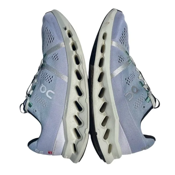 On running cloudsurfer shoes road running sneakers mineral aloe blue women’s 8