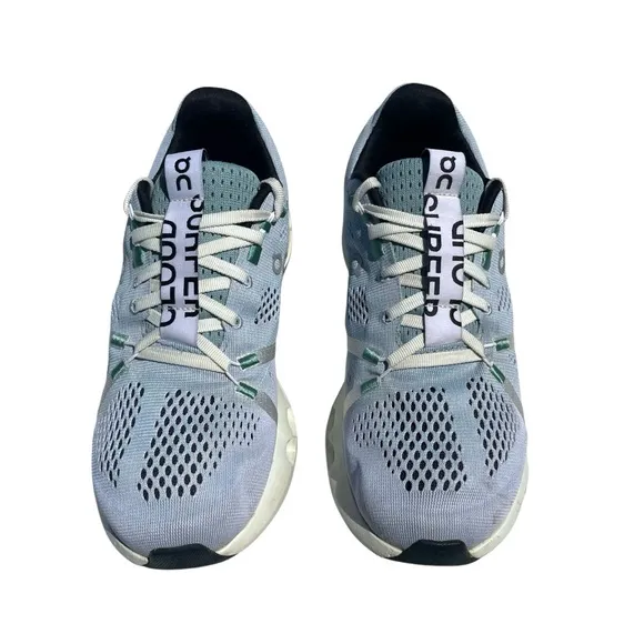 On running cloudsurfer shoes road running sneakers mineral aloe blue women’s 8