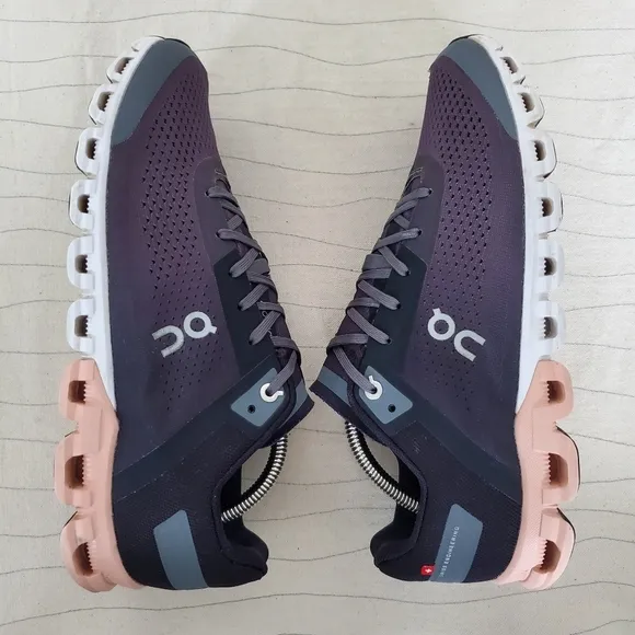 On Running Womens Cloudflow Running Training Shoes Gray Rock Rose Size 10