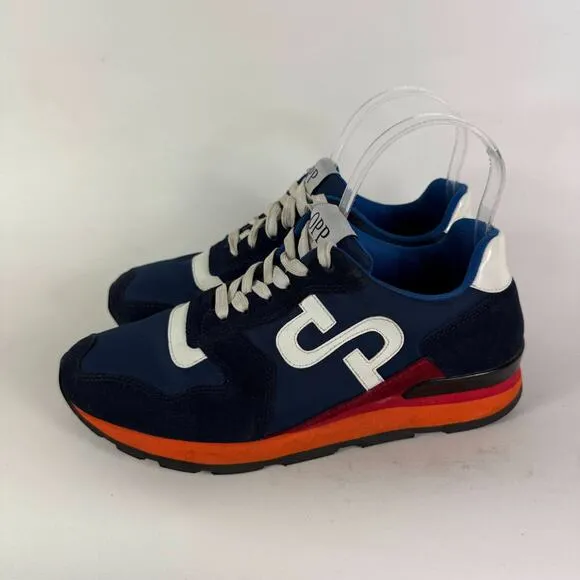 OPP France Athletic Shoes Women's 8 Blue Suede Lace-Up Low Top Running Sneakers
