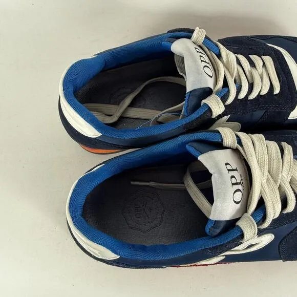 OPP France Athletic Shoes Women's 8 Blue Suede Lace-Up Low Top Running Sneakers