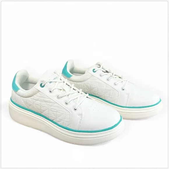 OrthoComfoot White Aqua Comfy Platform Sneakers Arch Support Walking Shoes 39