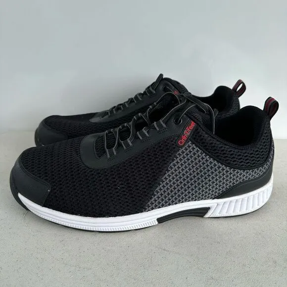 Orthofeet 617 Edgewater Stretch Knit Shoes Black Mens Sz 14 Wide 6E Orthopedic
