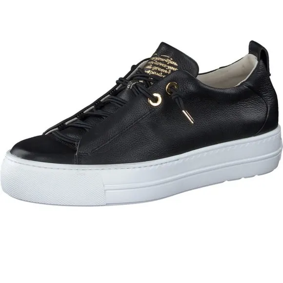Paul Green Womens Faye Sneakers Shoes Black Leather.🖤