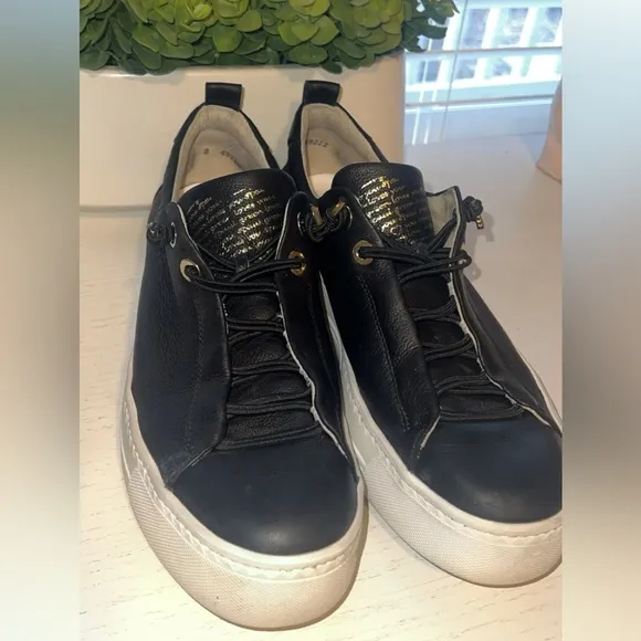 Paul Green Womens Faye Sneakers Shoes Black Leather.🖤