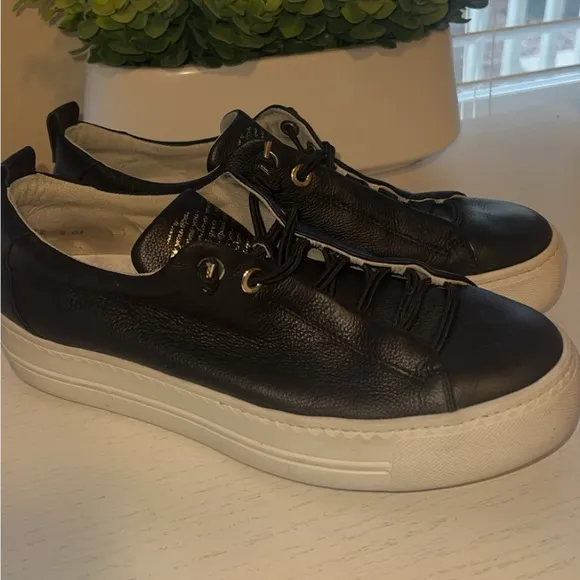 Paul Green Womens Faye Sneakers Shoes Black Leather.🖤