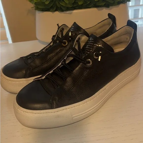 Paul Green Womens Faye Sneakers Shoes Black Leather.🖤