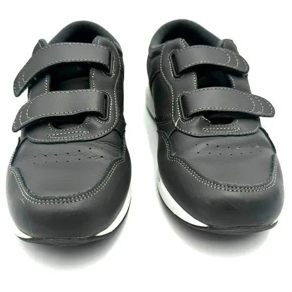 PROPET Men's 7.5 M Gray LifeWalker Orthopedic Diabetic Leather Sneakers Shoes