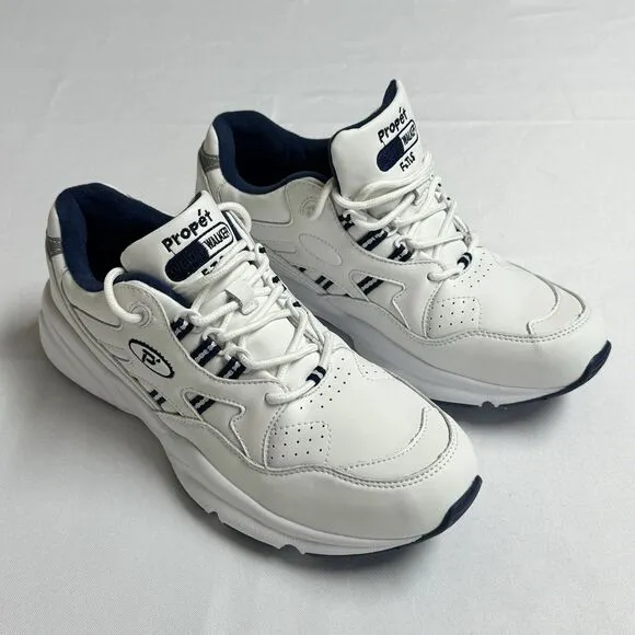 Propet Stability Walker Walking Shoes 8.5 W/E White Leather Orthopedic Diabetic