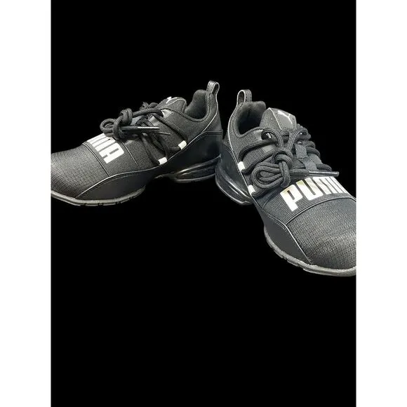 PUMA Cell Regulate‎ PS Toddler - Youth Running Shoes Size 2C Black White NIB
