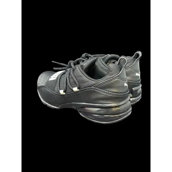 PUMA Cell Regulate‎ PS Toddler - Youth Running Shoes Size 2C Black White NIB