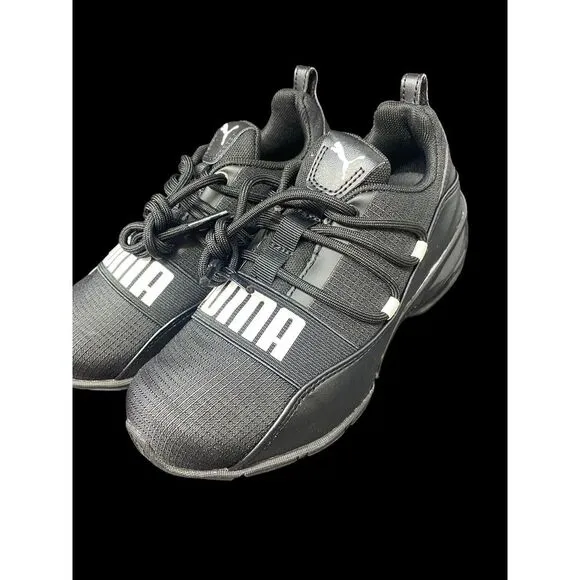 PUMA Cell Regulate‎ PS Toddler - Youth Running Shoes Size 2C Black White NIB