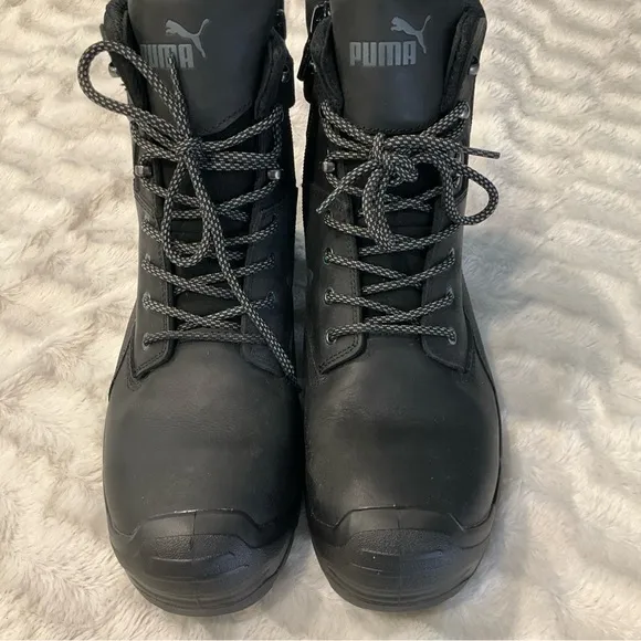 Puma Men's Conquest Black Comp Toe Side Zip Oil, Heat, and Slip Resistant SZ 14