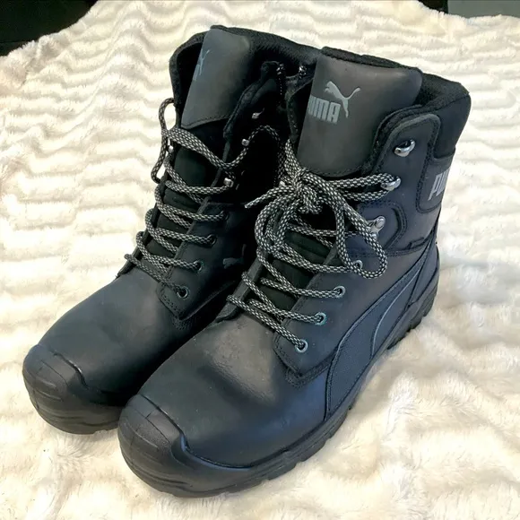 Puma Men's Conquest Black Comp Toe Side Zip Oil, Heat, and Slip Resistant SZ 14