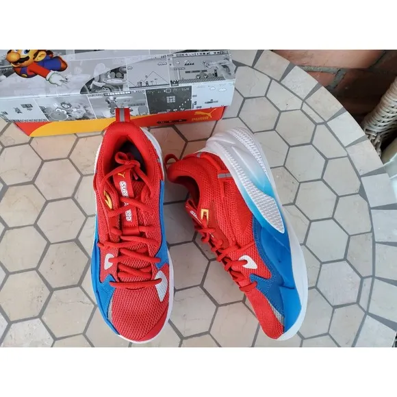 Puma RS-Dreamer Super Mario 64 JR Nintendo Red Blue White 194652-01 US Size 6.5C