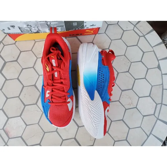 Puma RS-Dreamer Super Mario 64 JR Nintendo Red Blue White 194652-01 US Size 6.5C