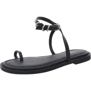Rag &amp; Bone Womens Black Toe Loop Leather Ankle Strap Imperfections