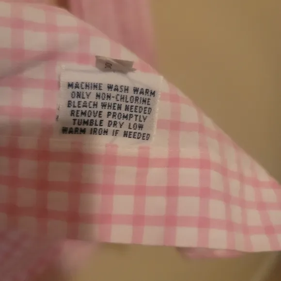 Ralph Lauren Pink White Checkered Long Sleeve Cotton Blue Horse Logo Shirt