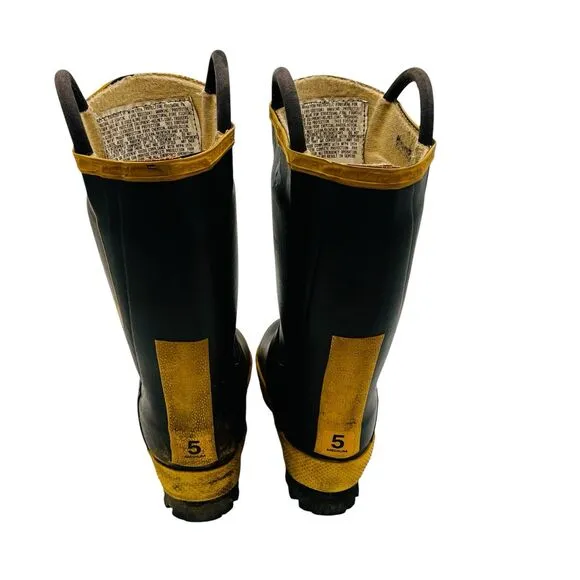Ranger FireWalker Boots Nomex Lining Steel Toe Size 5 Medium Black Yellow EUC